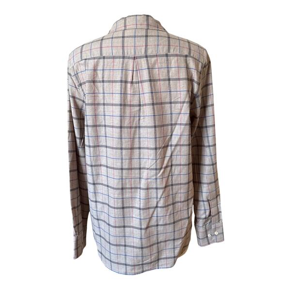 Jenni Kayne Lightweight Button Down Flannel in Taupe Plaid Size Medium - Picture 6 of 8